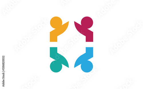 Community and adoption care network and social icon illustration v.80