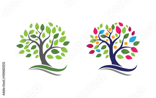 Nature leaf ecology vegan concept Logo illustration v.42