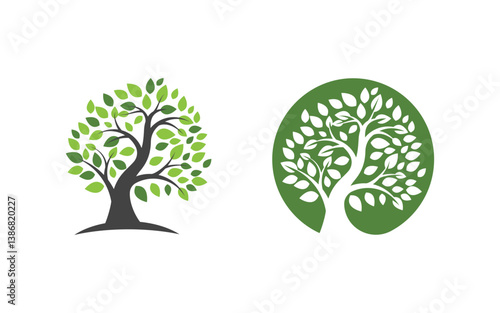 Nature leaf ecology vegan concept Logo illustration v.41