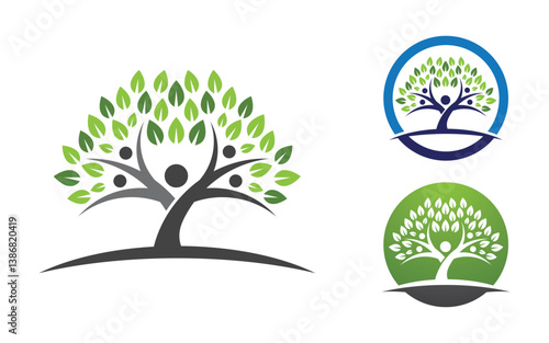 Nature leaf ecology vegan concept Logo illustration v.52
