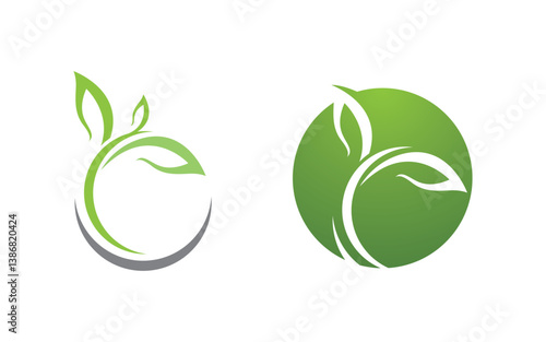 Nature leaf ecology vegan concept Logo illustration v.53
