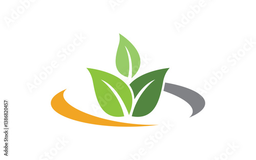 Nature leaf ecology vegan concept Logo illustration v.55