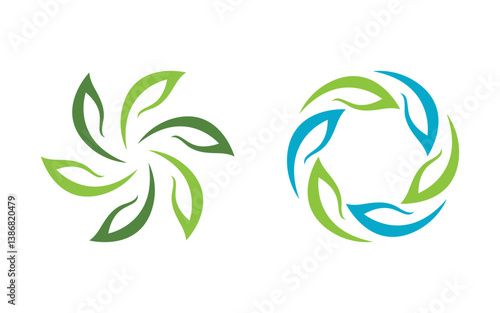 Nature leaf ecology vegan concept Logo illustration v.56