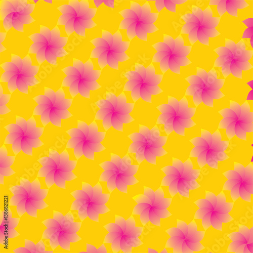 repeated red flowers on gold background. well use for background
