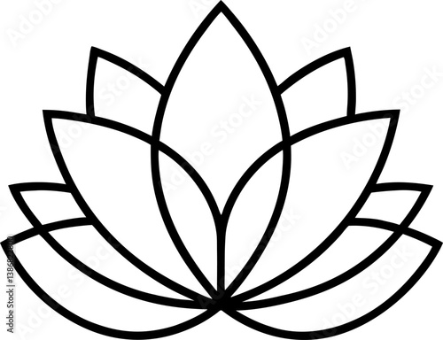 lotos icon, lotos line art - simple line art of lotos, perfect for lotos logos and icons and themed design