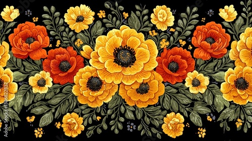 A captivating collection of vibrant floral wallpaper, meticulously crafted through the transformative power of generative AI, offering a kaleidoscope of hues to elevate any space.