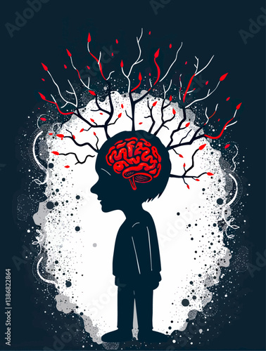 an illustration of a man with a brain in his head