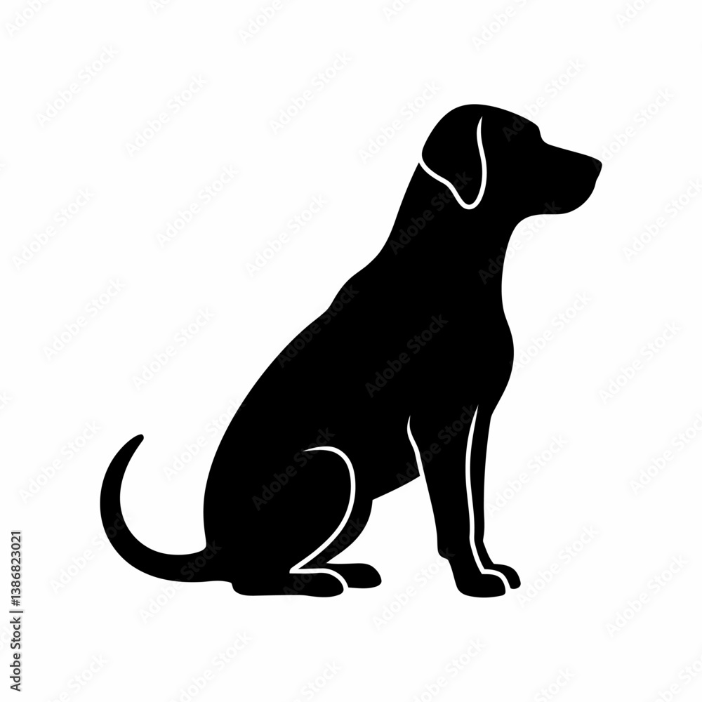 Elegant Black Dog Silhouette - Clean Vector Illustration for Design Projects Elegant Black Dog Silhouette - Clean Vector Illustration for Design Projects