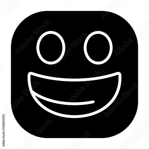 Grinning Squinting Face Flat Icon