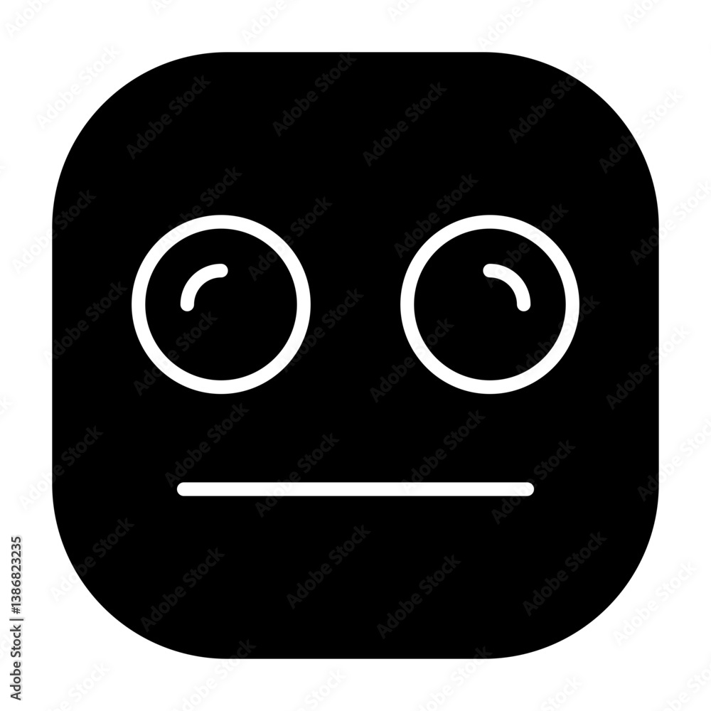 Obraz premium Neutral Face Flat Icon