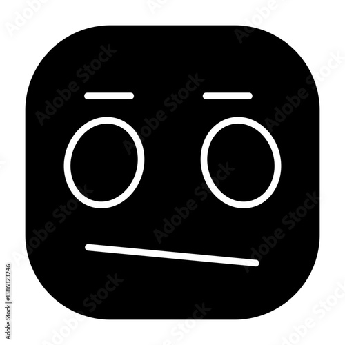 Expressionless Face Flat Icon