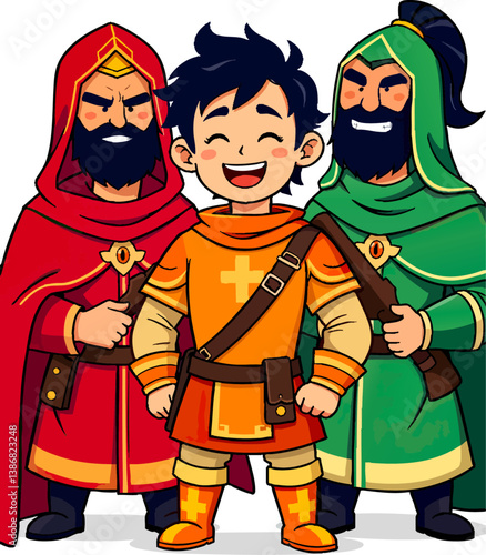 a group of people dressed in medieval costumes