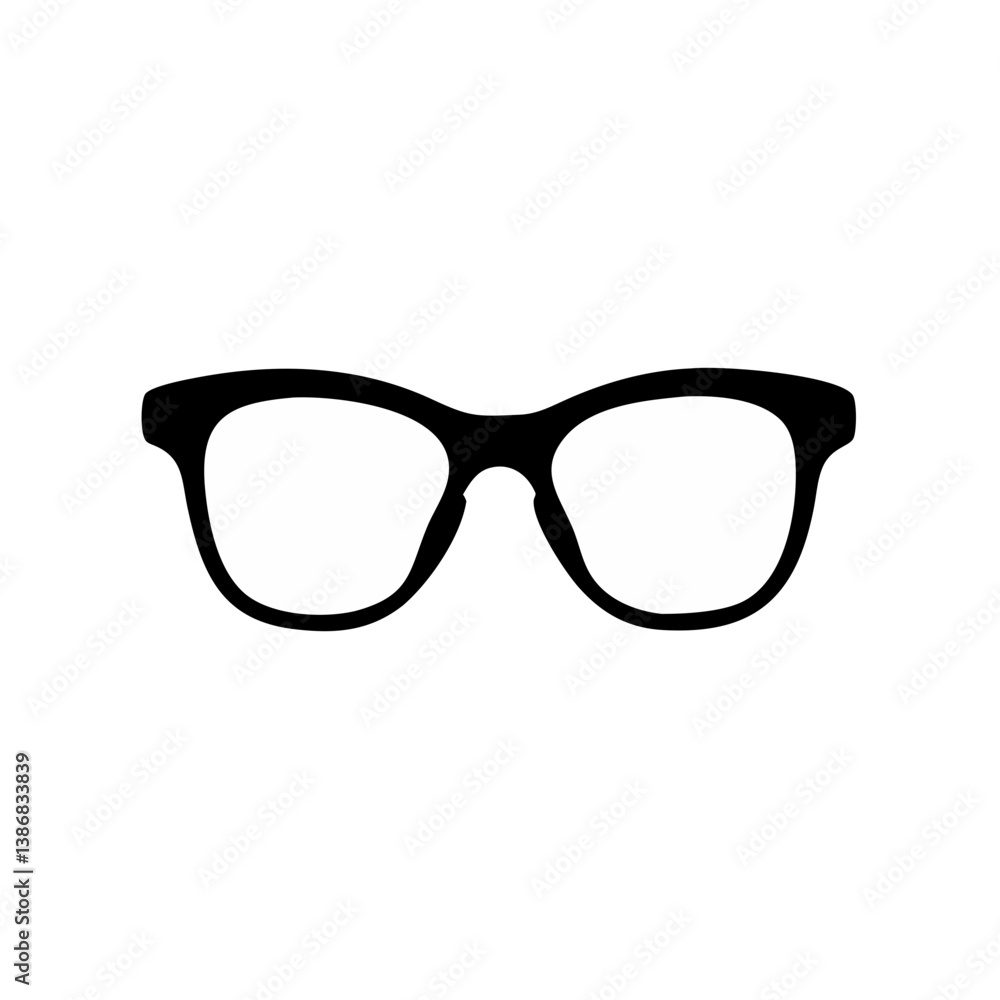 Vector illustration of hipster nerd style black glasses silhouette isolated on white background.Stylish Retro Eyeglasses Silhouette.A simple, elegant silhouette of retro-style eyeglasses, Vector illustration of hipster nerd style black glasses silhouette isolated on white background.Stylish Retro Eyeglasses Silhouette.A simple, elegant silhouette of retro-style eyeglasses,