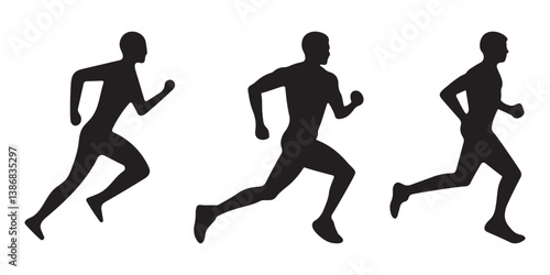 Runner Silhouette Vector Set