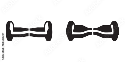 Electrical Hoverboard Silhouette Vector Set