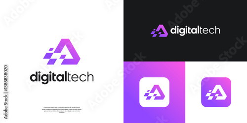 Abstract letter A logo design inspiration.