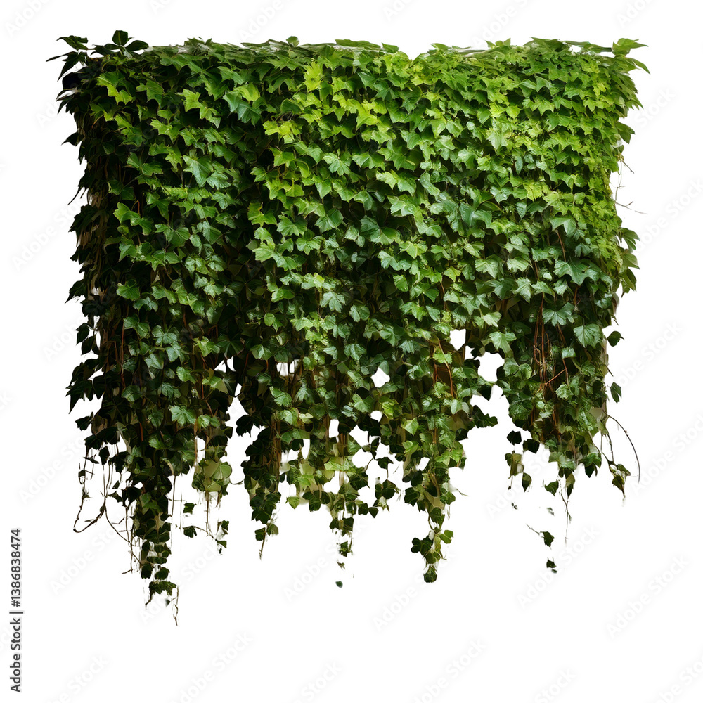 Fototapeta premium A dense ivy-covered wall with intricate leaf textures.
