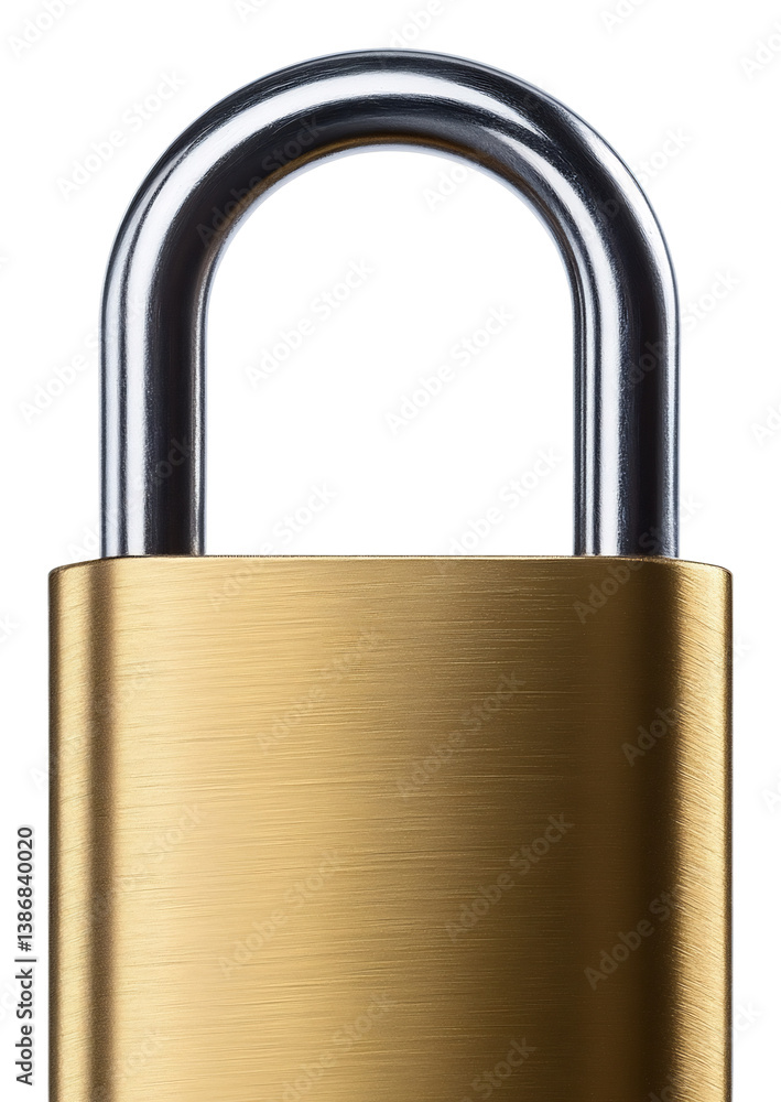 Secure Brass Padlock Gleaming Brightly. AI Generated Secure Brass Padlock Gleaming Brightly. AI Generated