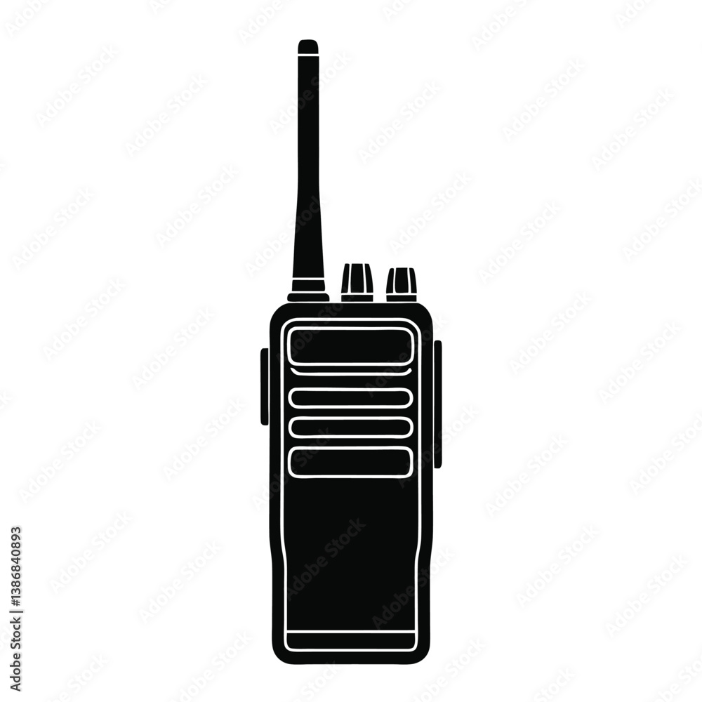 Black Vector Radio Minimal Handheld Communication Tool Black Vector Radio Minimal Handheld Communication Tool