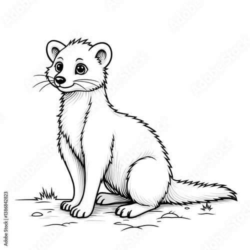 vector illustration of Mongoose illustration vector coloring page