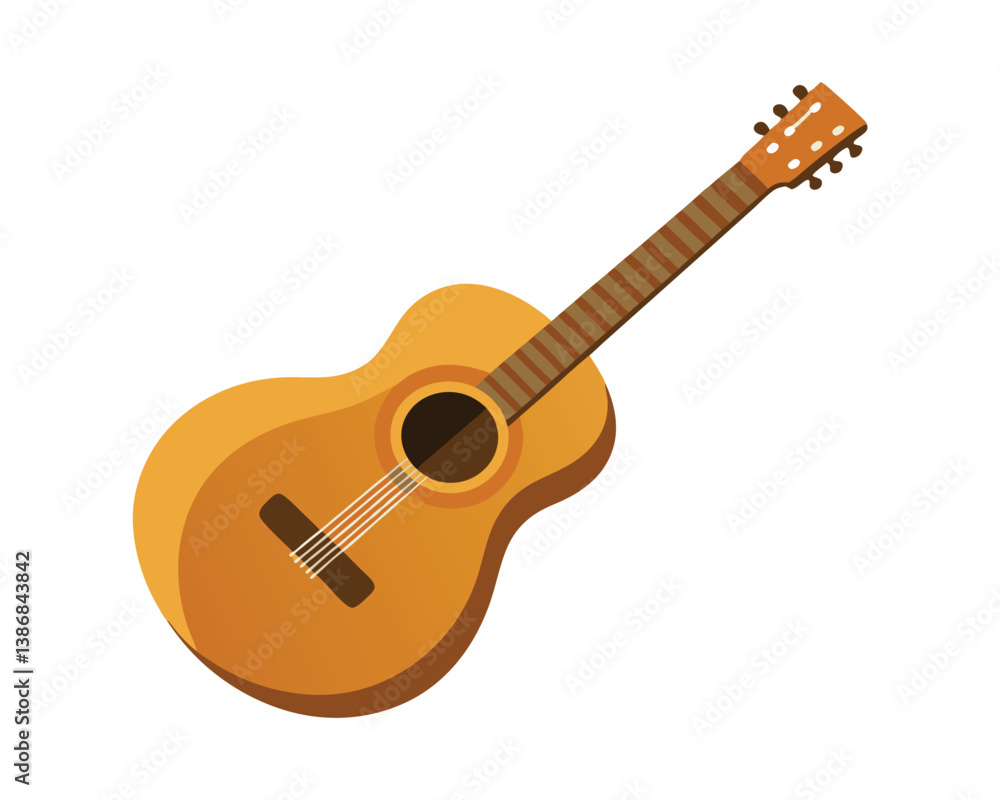 Fototapeta premium acoustic guitar isolated on white