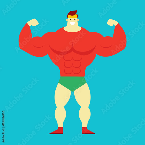 A cartoon body builder