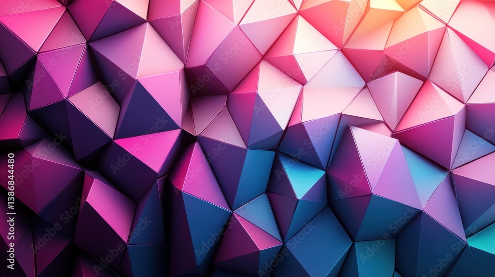 Abstract low-poly background with vibrant pink, purple, and teal hues Abstract low-poly background with vibrant pink, purple, and teal hues