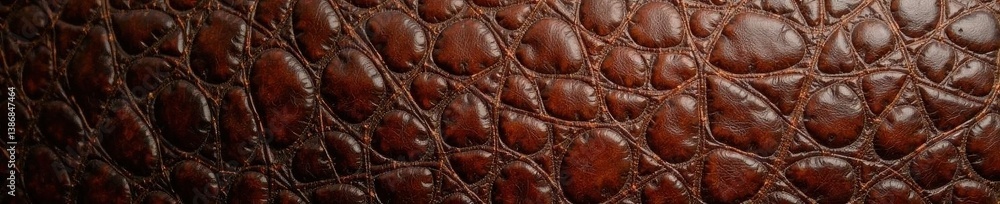 Naklejka premium Deep brown, pebbled leather; natural grain visible, full-frame, wrinkled, close-up