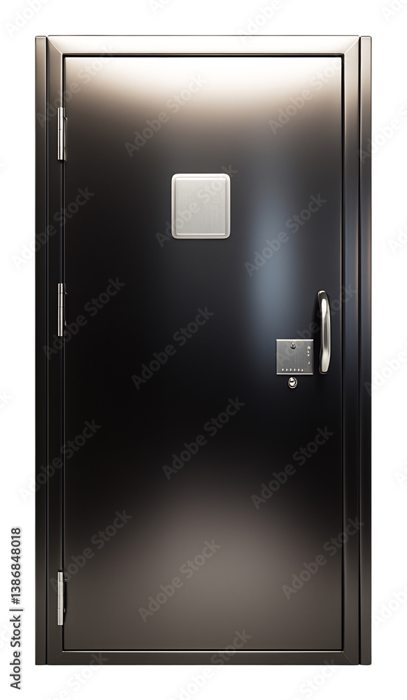 Sleek black door subtly illuminated soft light. AI Generated Sleek black door subtly illuminated soft light. AI Generated