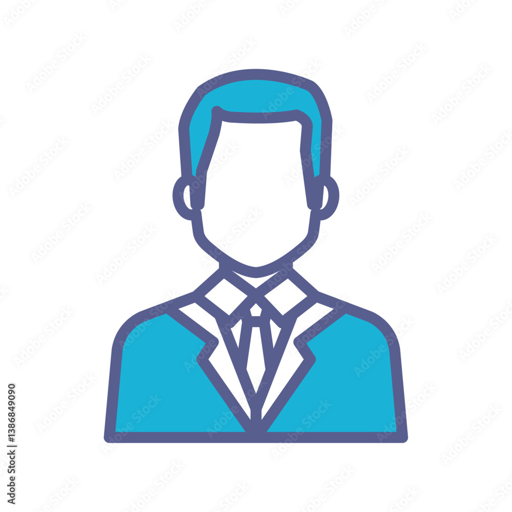 Man with a tie icon vector image with a white background Man with a tie icon vector image with a white background
