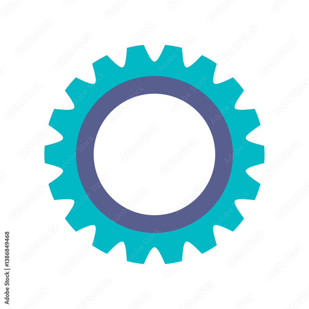 Vector image of a gear icon with a white background Vector image of a gear icon with a white background