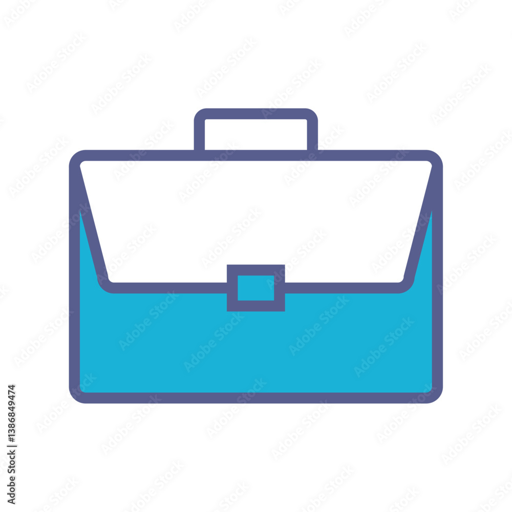 Flat Vector Illustration of a Blue and White Briefcase Icon – Professional Business Symbol Representing Office Work, Career Tools, and Corporate Essentials in a Minimalist Style Flat Vector Illustration of a Blue and White Briefcase Icon – Professional Business Symbol Representing Office Work, Career Tools, and Corporate Essentials in a Minimalist Style