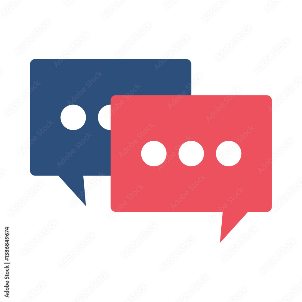 Vector image of a speech bubble icon with a white background