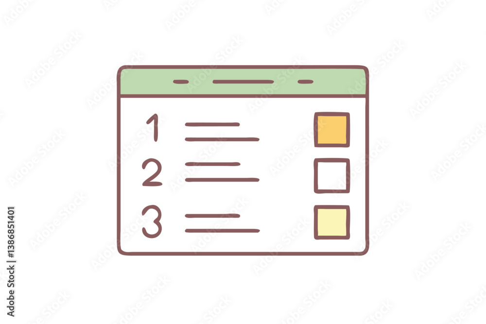 Simple Hand Drawn Style Checklist With Numbered Items And Checkboxes Simple Hand Drawn Style Checklist With Numbered Items And Checkboxes