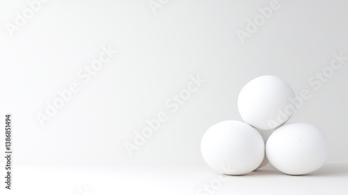 Three eggs stacked in a triangle