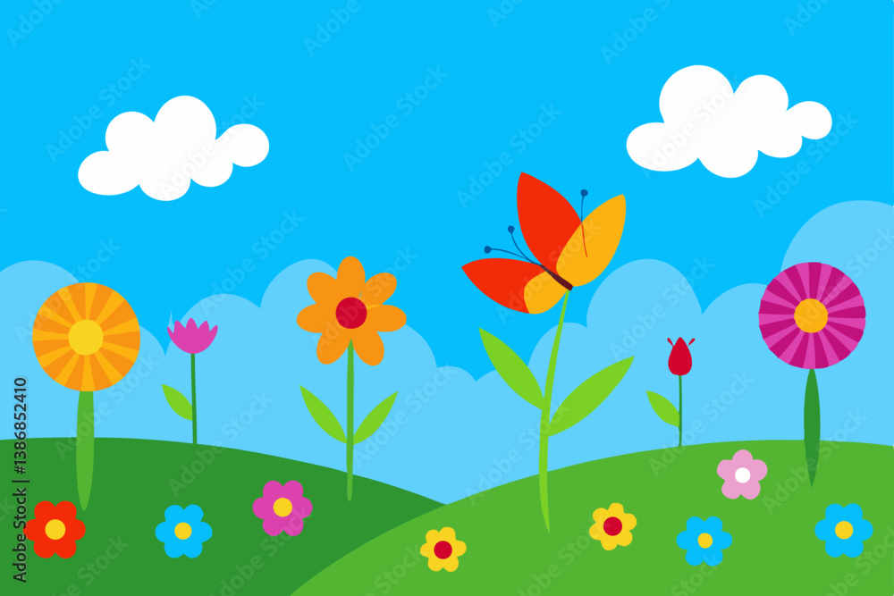 spring flowers and butterflies spring flowers and butterflies