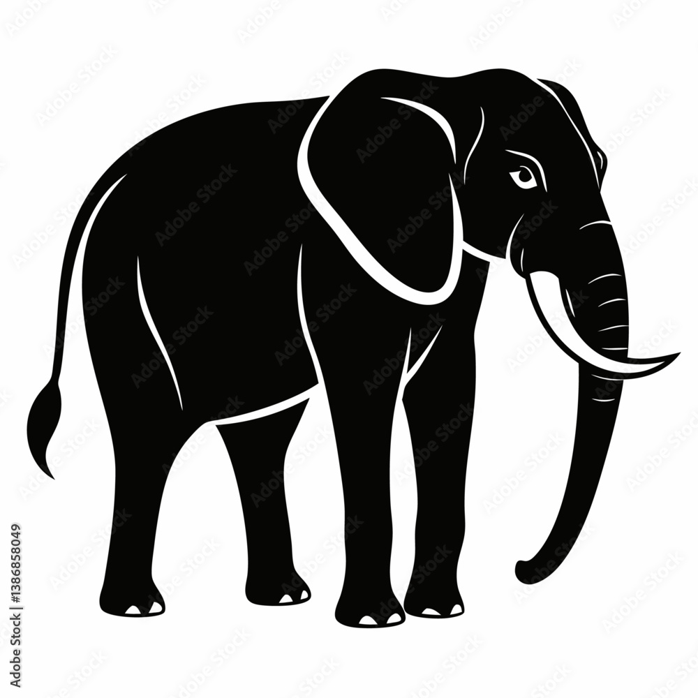 Obraz premium Elephant silhouette vector art 