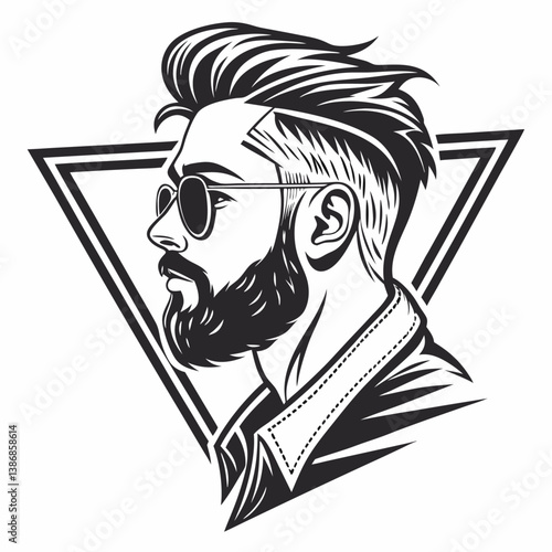 Hair style vector art for barber shop 