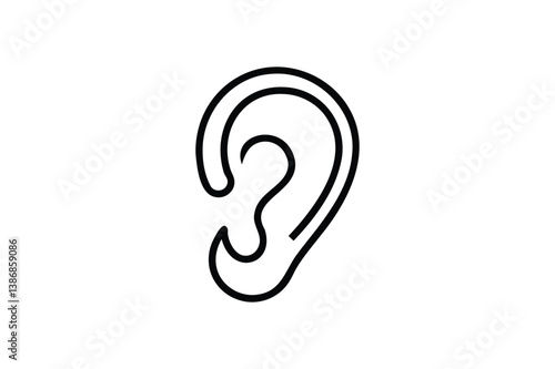 Ear Listening Hearing icon vector on white background