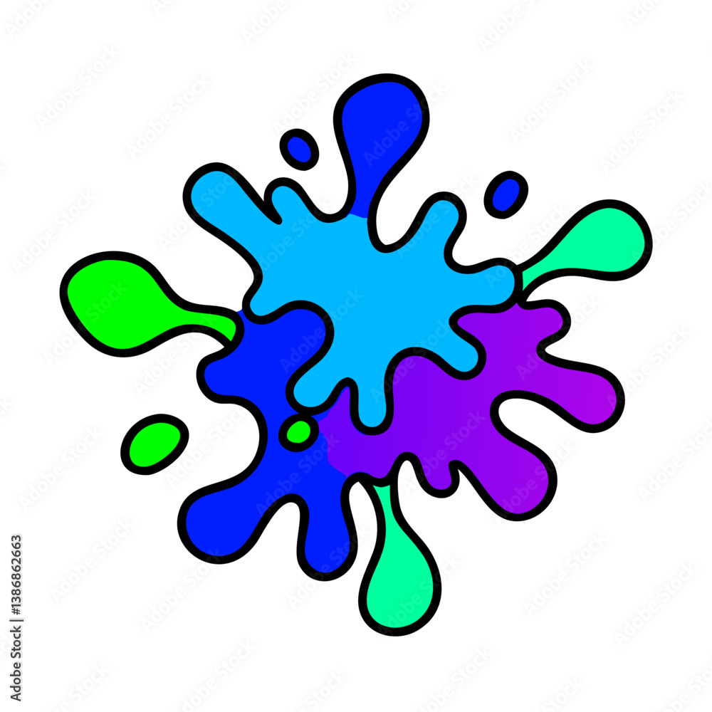 Abstract Colorful Paint Splash Illustration On Black Background Creative Design Abstract Colorful Paint Splash Illustration On Black Background Creative Design