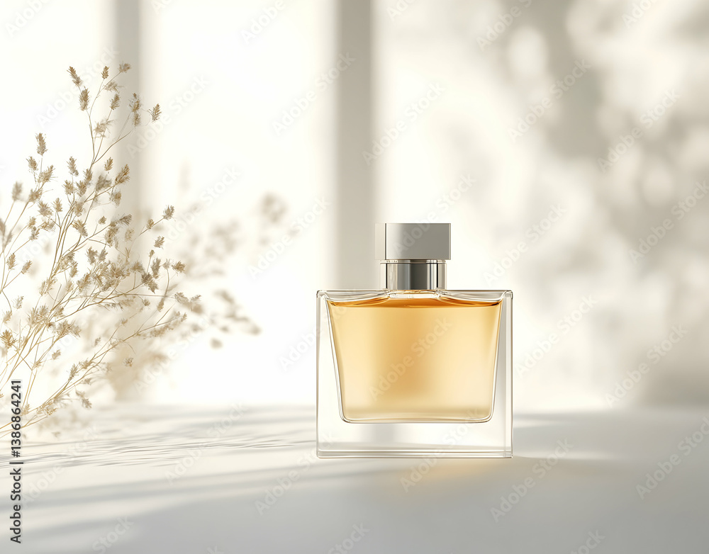 An orange bottle of perfume An orange bottle of perfume