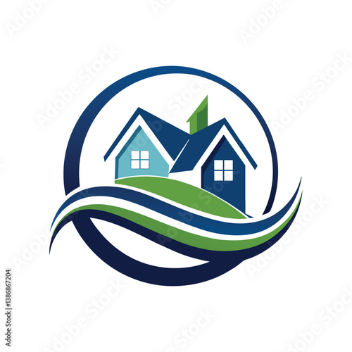 real estate logo design here  vector 