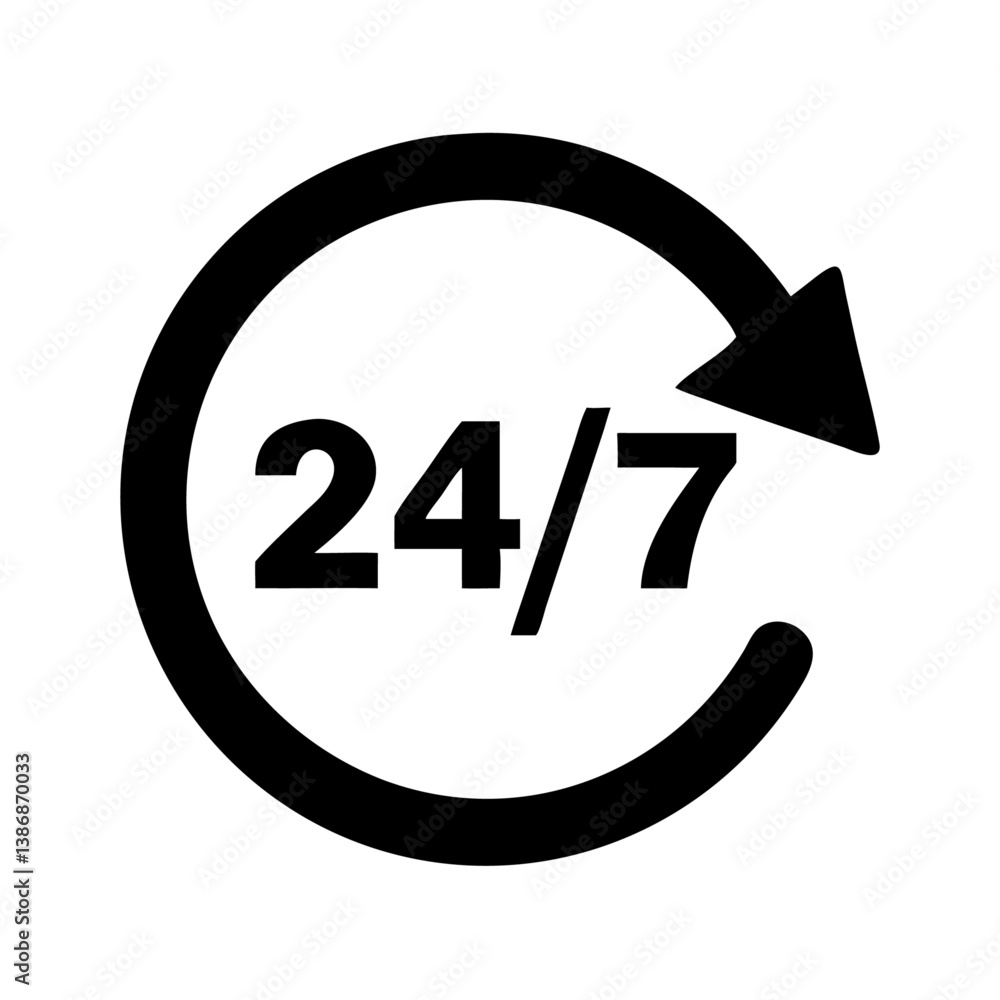 24/7 service icon 24/7 service icon