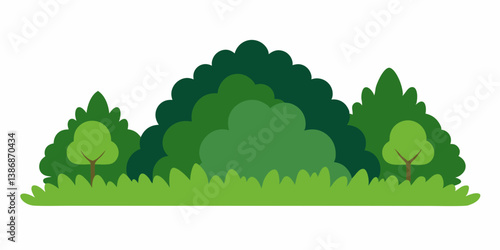 bushes isolated on a white background