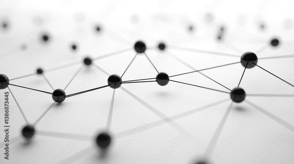 Abstract Black Sphere Network on White Background for Technology Concept Abstract Black Sphere Network on White Background for Technology Concept