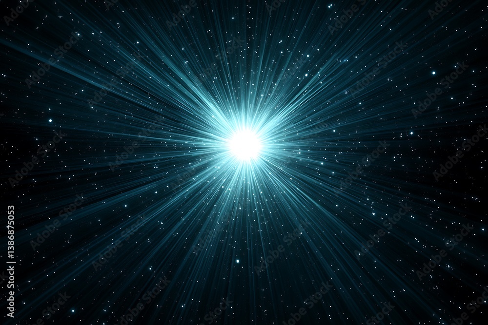 Brilliant star burst in the sky creating a dazzling display of light and energy in the cosmos