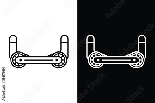 Modern Hoverboard Silhouette Icon. Clean Vector Design for Mobility & Tech Themes