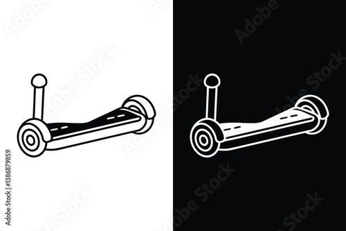 Minimal Hoverboard Icon. Vector Silhouette for Smart Personal Transport Concepts