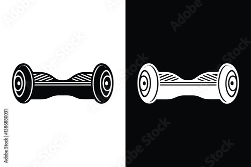 Hoverboard Icon Vector. Self-Balancing Scooter Silhouette Design in Flat Style