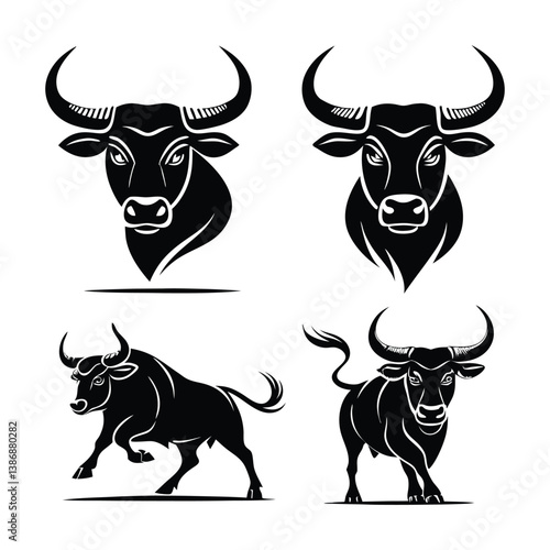 bull icon set